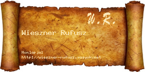 Wieszner Rufusz névjegykártya